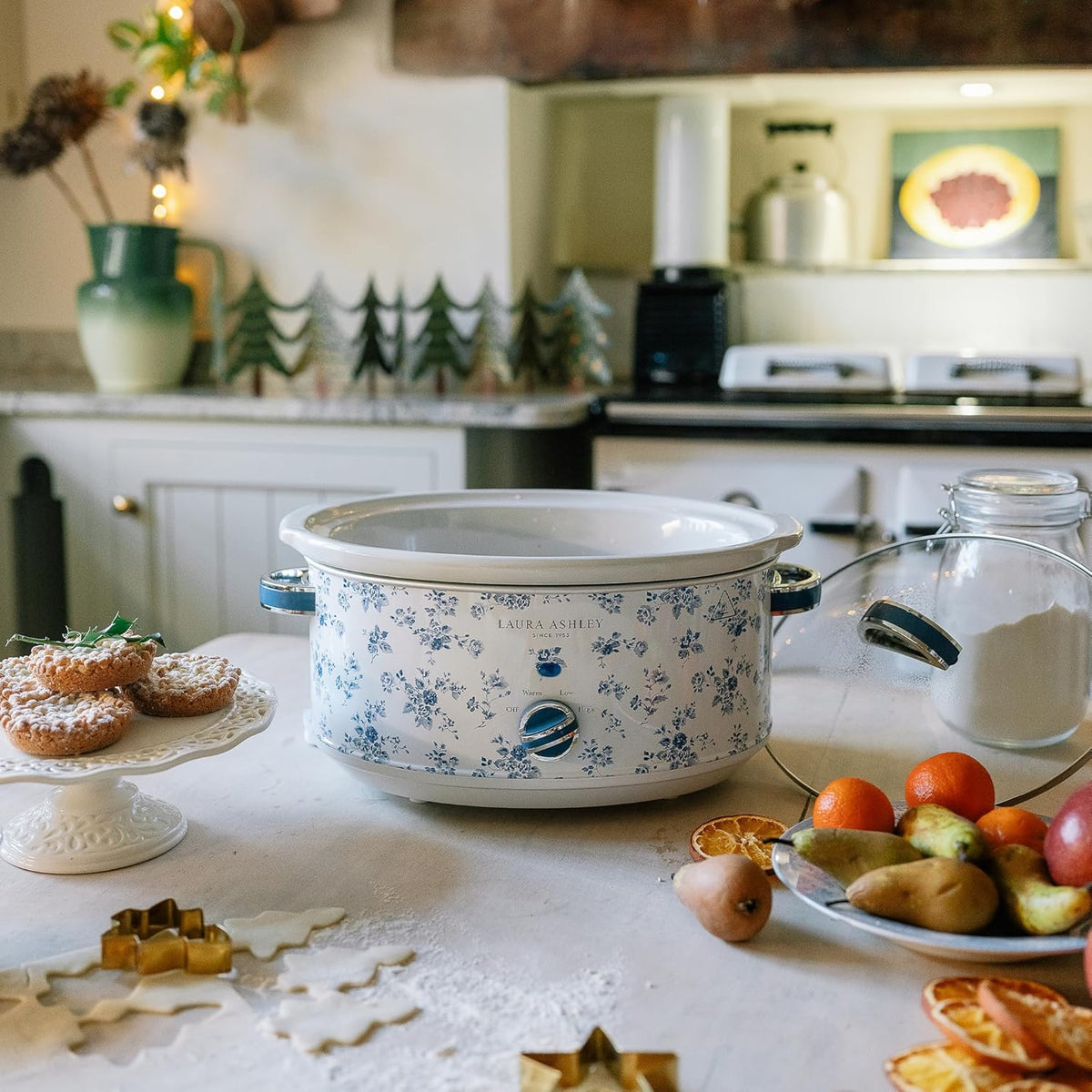 Laura Ashley 6.5L Slow Cooker, 3 Heat Settings Removable Ceramic Cooking Pot, Electric Home Appliance Cooker
