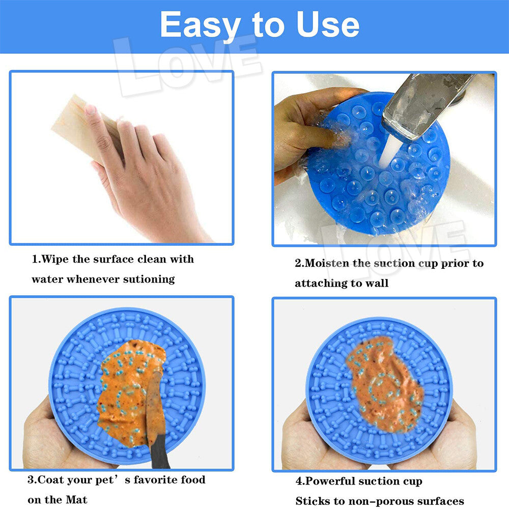 Pet Dog Puppy Licking Mat Peanut Butter Soft Dog Feeder Lick Pad Mat for Bathing Grooming