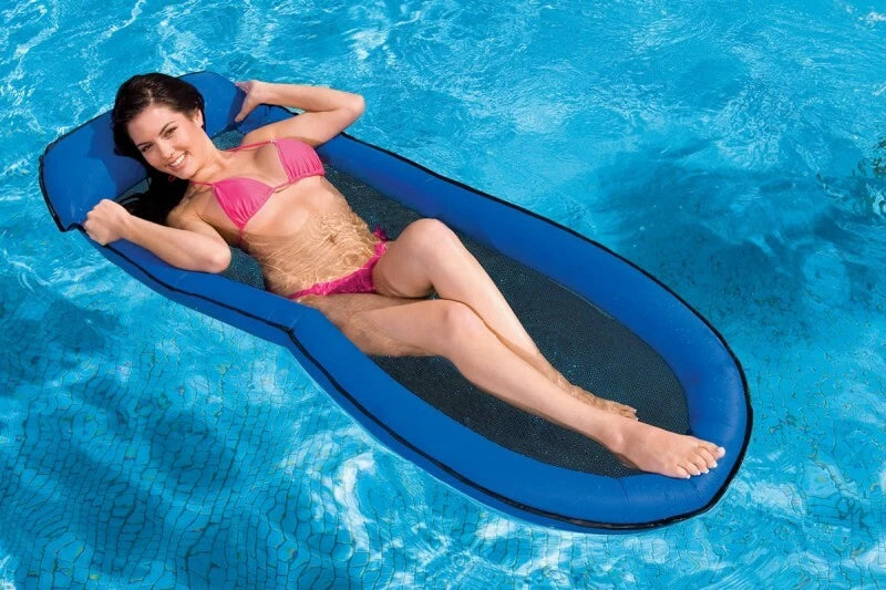 Intex Inflatable Floating Water Bed -BLUE | Float Pool Lounge Swimming Chair Mattress