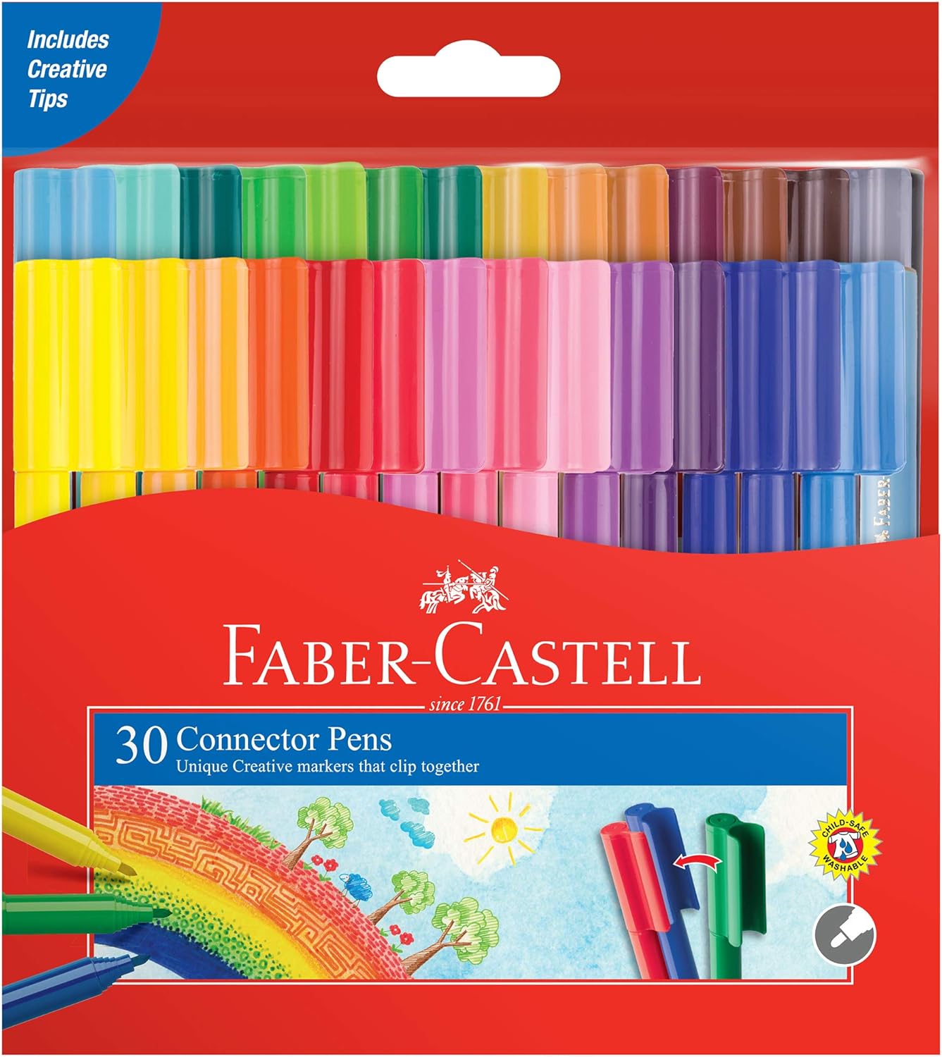 Faber-Castell 30 Pack Connector Pens Texters Markers Colouring Pens Kids Children's Marker Textas