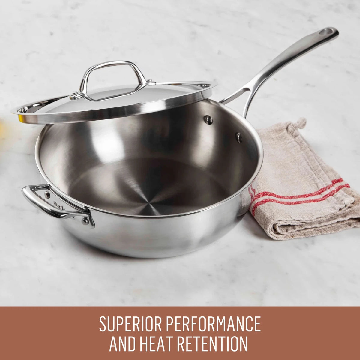 Essteele 28cm Stainless Steel Pan Meat Vegetable Saute Pan, Disherwasher and Oven Safe