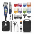 Wahl Electric Hair Clipper Corded Men's DIY Barber Haircutting Cutting Trimmer, Coloured Guide Combs, Barber Cape, Scissors, Boys Haircutting Kit