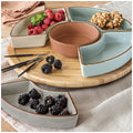 Stoneware & Bamboo Serving Tray | Lazy Suzy Dishes Party Platter Breakfast Food