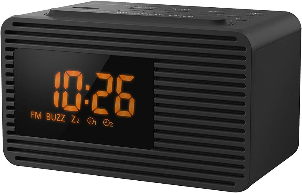 Panasonic Portable Dual Alarm FM Clock Radio Large LED Display 10 Pre-Set FM Stations