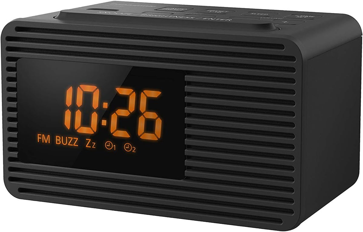 Panasonic Portable Dual Alarm FM Clock Radio Large LED Display 10 Pre-Set FM Stations