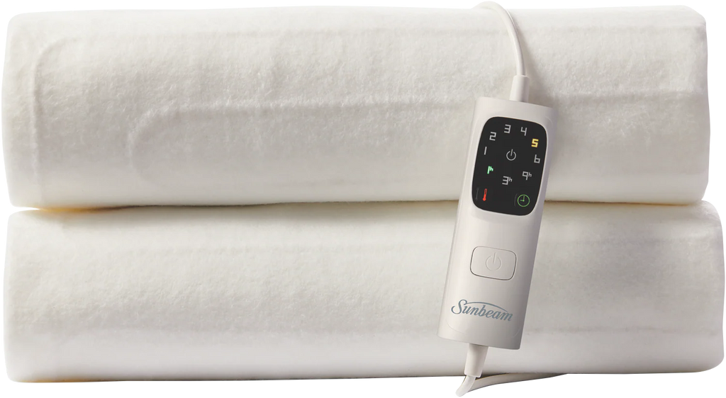 Sunbeam Fitted Electric Blanket Antibacterial 6 Heat Bedroom Topper Protector - Single