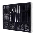 Stanley Rogers 50 Piece Cutlery Dining Set 10 Person Stainless Steel Elegant Engraved Grooves Entertainment Party