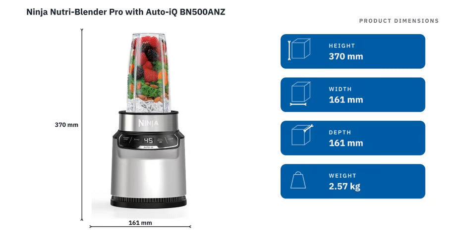 Ninja Smoothie Maker Ice Crusher Extractor 1000W Fruit Vegetables Nut Seeds, 2 Speed, BPA Free, Sauce Shake Maker