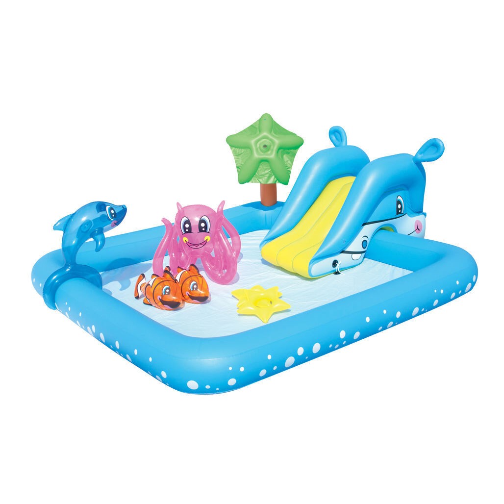 Inflatable Swimming Pool | Kids Childrens Splash Play Activity Pool | Kiddie Water Slide and Sprayer