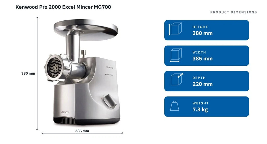 Kenwood Meat Grinder Mincer 2000W Fish Nuts Breadcrumb Mince Machine 2 Speed