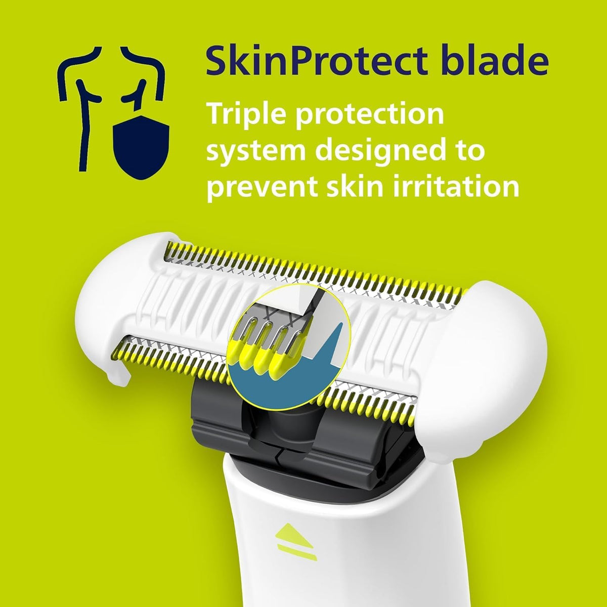 Philips Waterproof Body Shaver, Mens Womens Cordless Shave and Trim Razor, Rechargeable 3mm Body Comb, Intimate Private Hair Remover