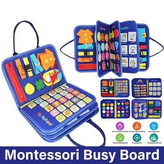 Magic Sensory Busy Board Kids/Toddler |  Montessori Interactive Play Activity Toy | Blue 18m+