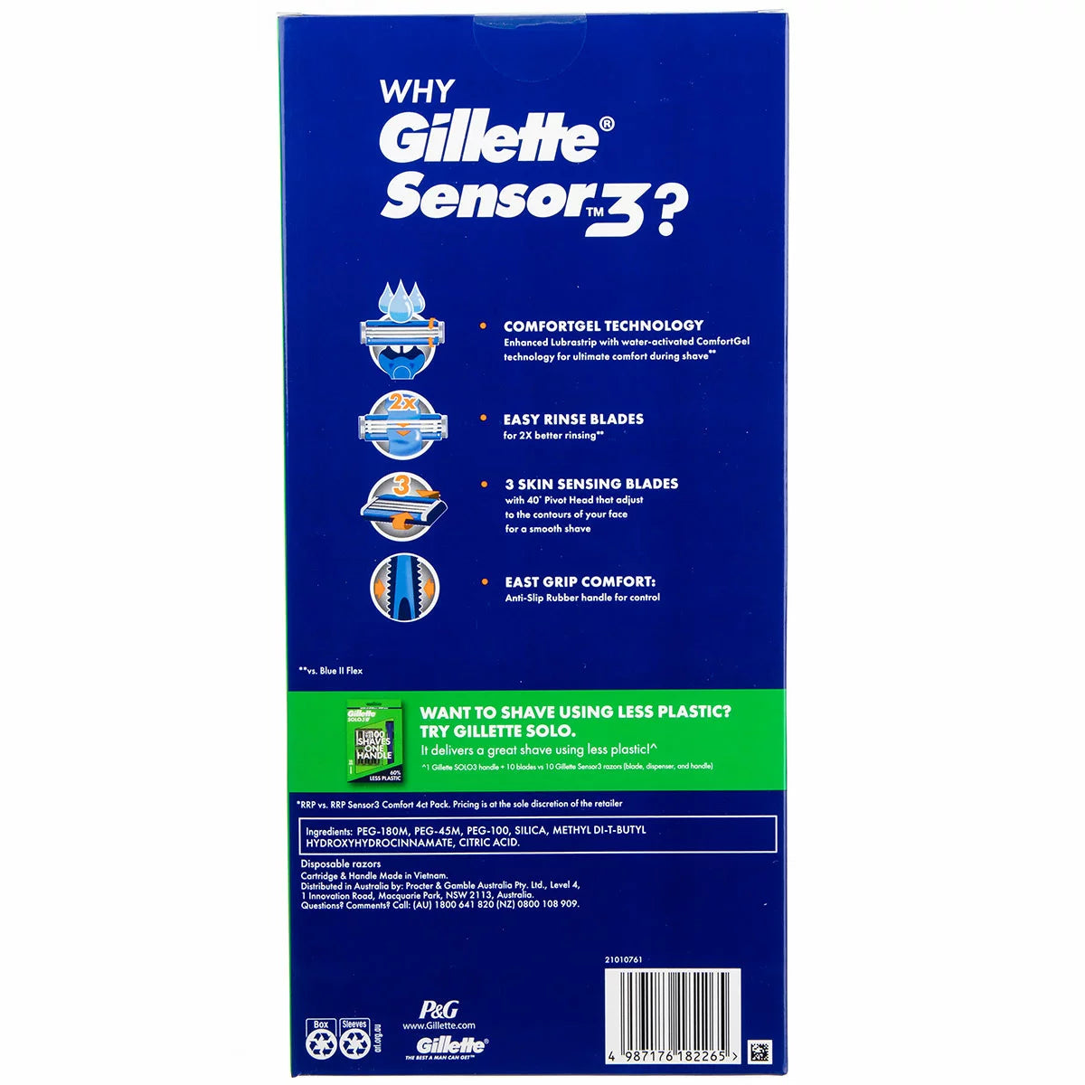 36PK Gillette Sensor 3 Men's Disposable Razors - Razor Blades Travel Shavers Flexing Razorblades