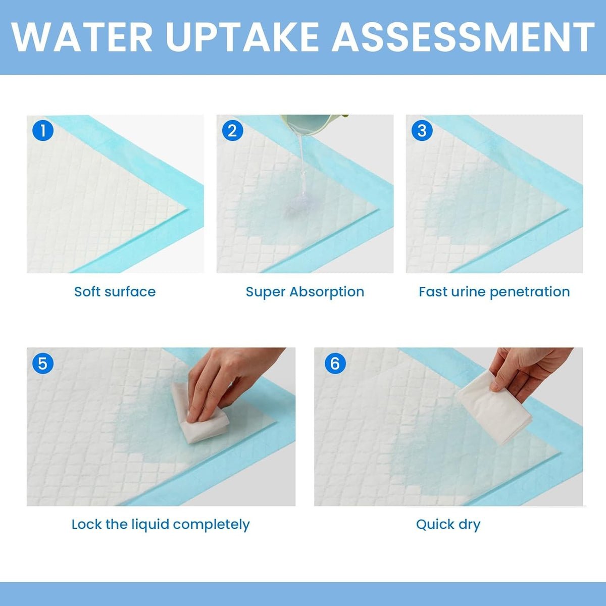 50 Pack Waterproof Puppy Dog Toilet Training Pads 60x90cm X-Large Indoor Floor Mat Cover Liner Thick Quick-Drying
