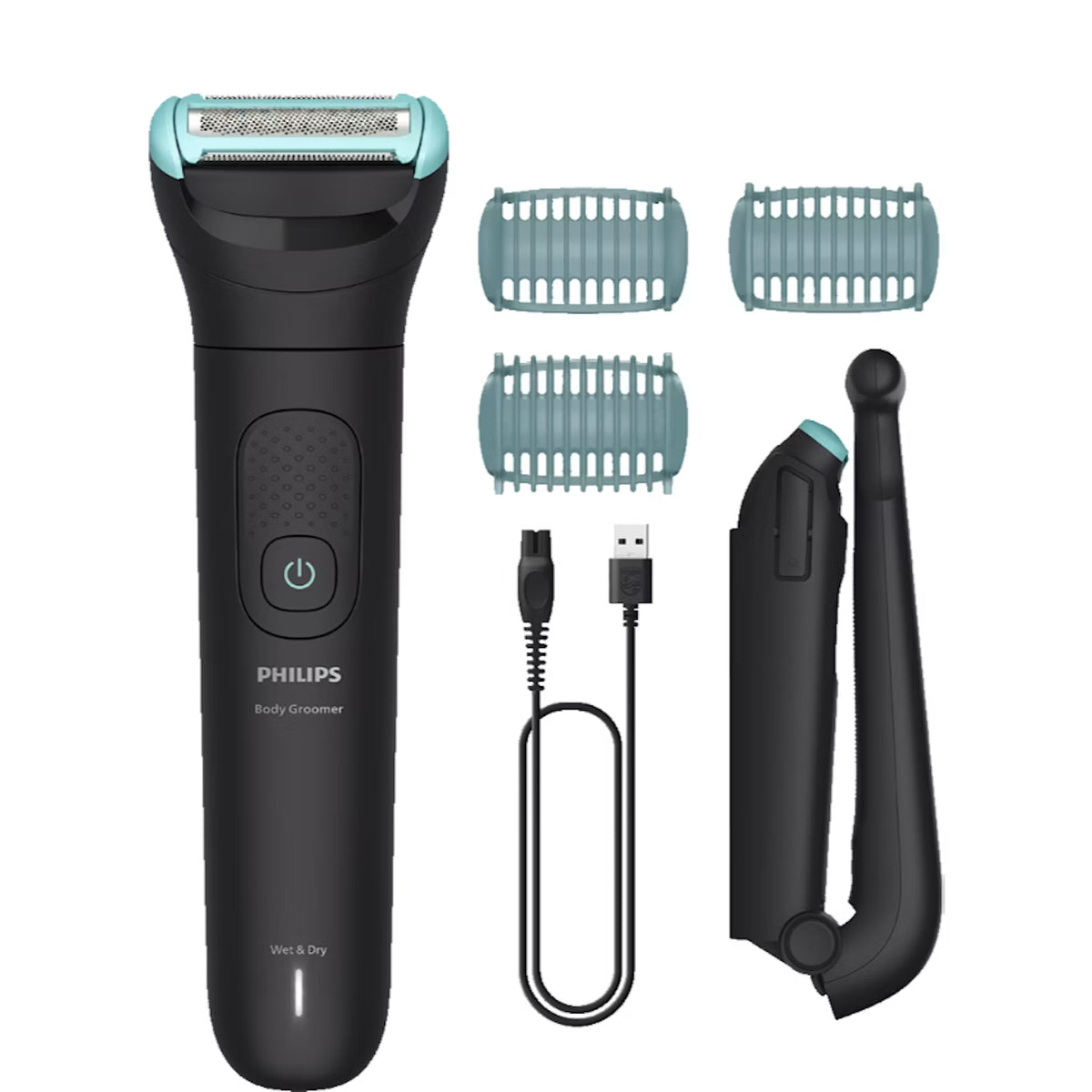 Philips Men's Body Groomer. Showerproof Men's Wet and Dry Body Shaving Trimmer Electric Razor
