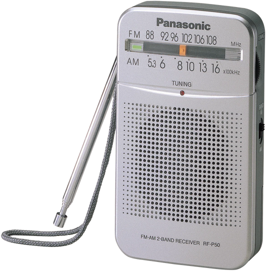 Panasonic AM/FM Pocket Radio Handheld Manual Tuning Walking Exercise 3.5mm Headphone Jack