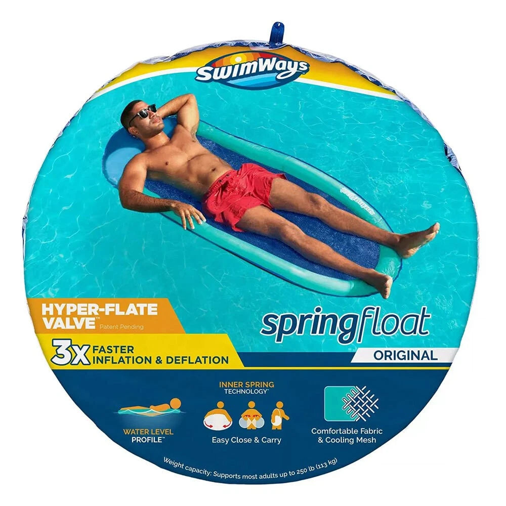 Swimways Swimming Pool Lounger Inflatable Floating Bed Mat Mattress Hammock 173cm, Pool Beach Raft Lounge