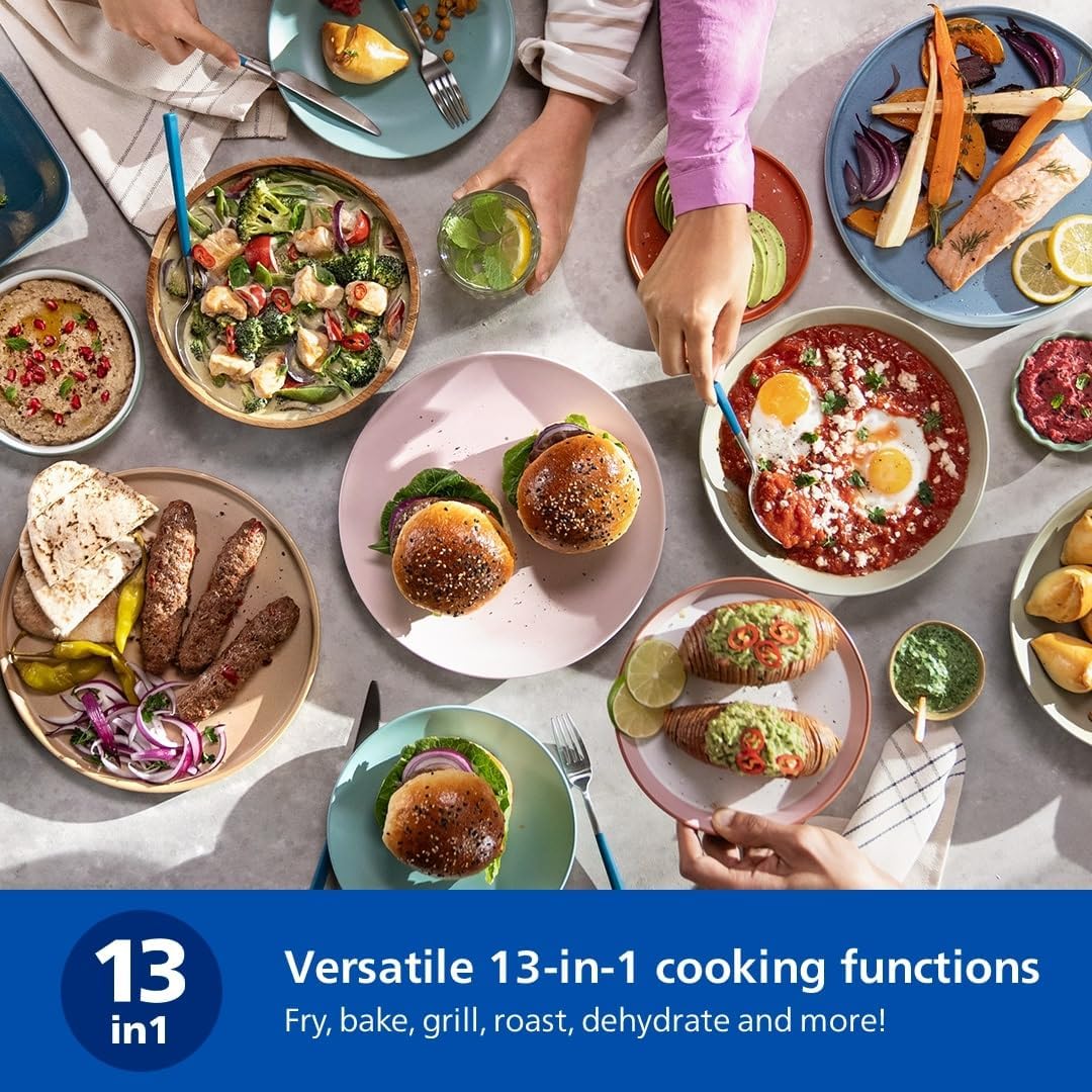 Philips Digital Air Fryer 13-in-1 Touchscreen Airfryer 4.2L Healthy Cooker, Oil-Free Cooking, Small Kitchen Appliances