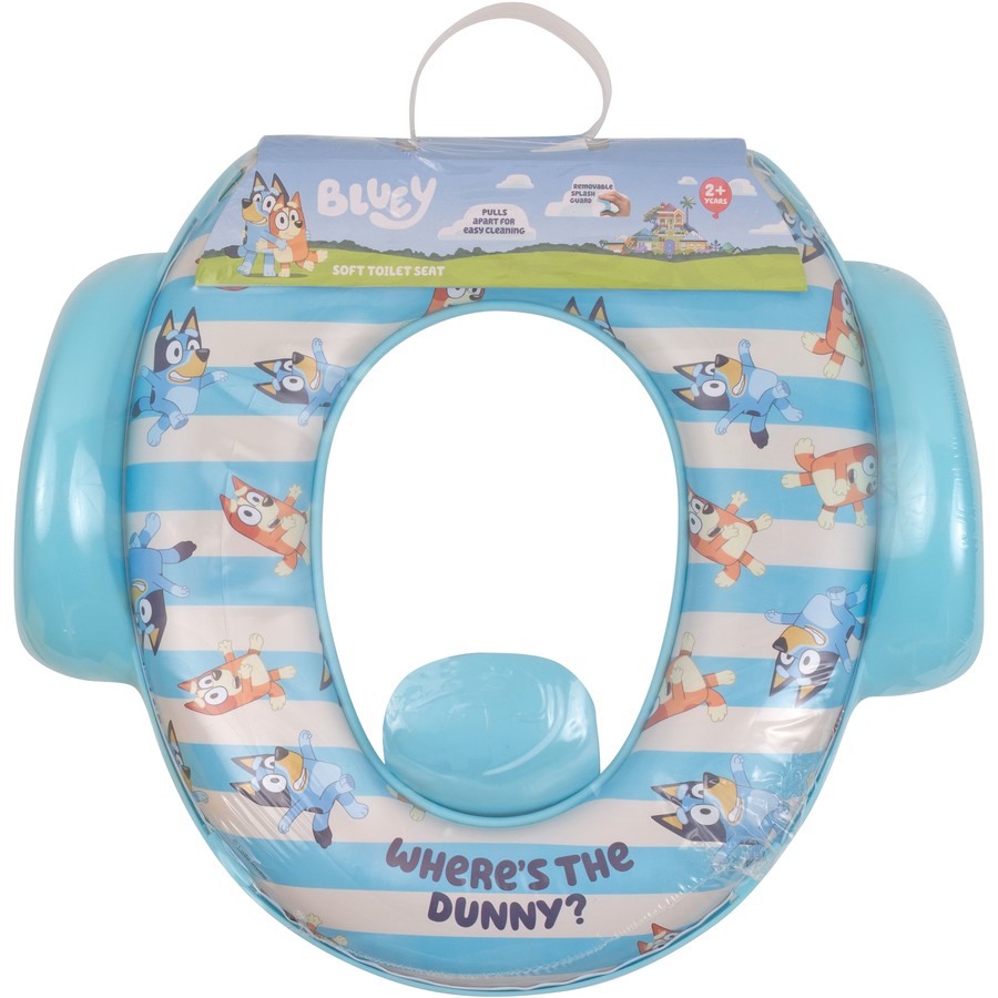 Bluey Potty Toilet Training Seat, Toddler Kids Soft Potty Seat with Splashguard, Cushioned Seats for Standard Toilets
