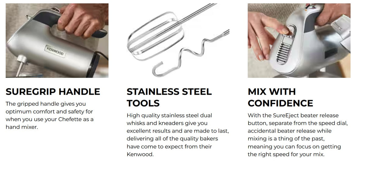Kenwood Stand Mixer 3.5L Stainless Steel Bowl | Hand Mixer | Electric Benchtop Mixing Machine