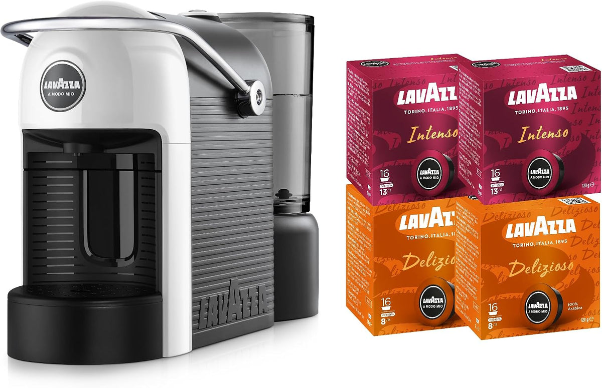 Lavazza Espresso Cappuccino Maker- Black | Bonus 64 Pod Capsule Coffee Machine | Electric Automatic Kitchen Appliance with 64 Pods