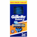 36pc Disposable Razors Gillette Beard Shavers Shaving Men Women Razor Sensor 3 Blades
