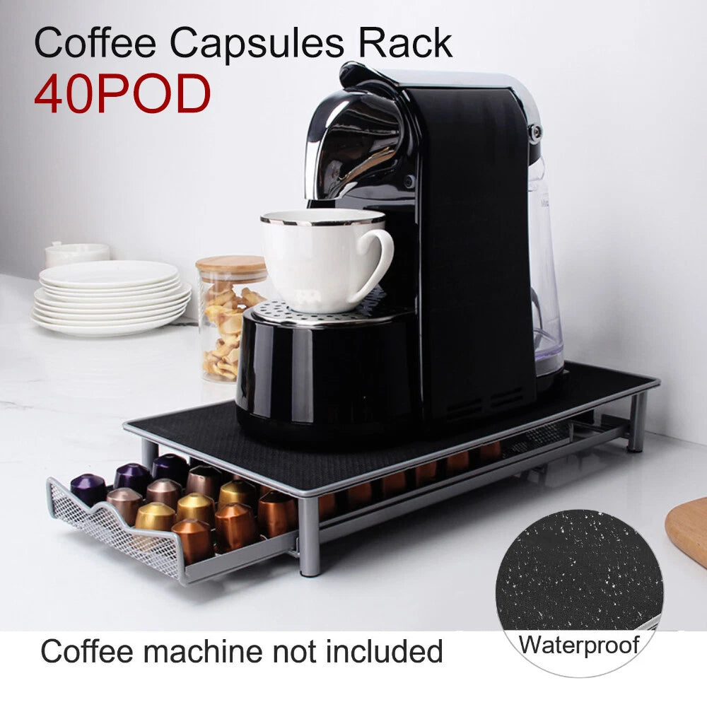 Coffee Pod Holder Nespresso Compatible Drawer Storage Kitchen Organizer Compatible Stores