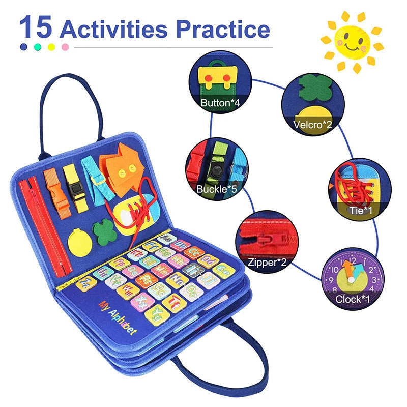 Magic Sensory Busy Board Kids/Toddler |  Montessori Interactive Play Activity Toy | Blue 18m+