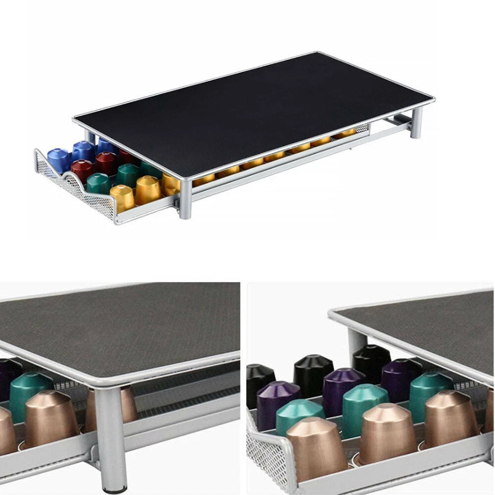Coffee Pod Holder Nespresso Compatible Drawer Storage Kitchen Organizer Compatible Stores
