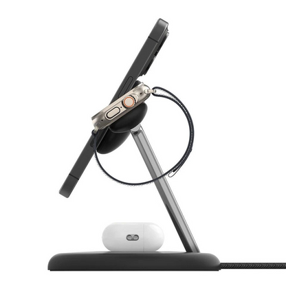 Belkin BoostCharge Pro | 3-in-1 Qi2 Wireless Charging Stand | MagSafe | Black