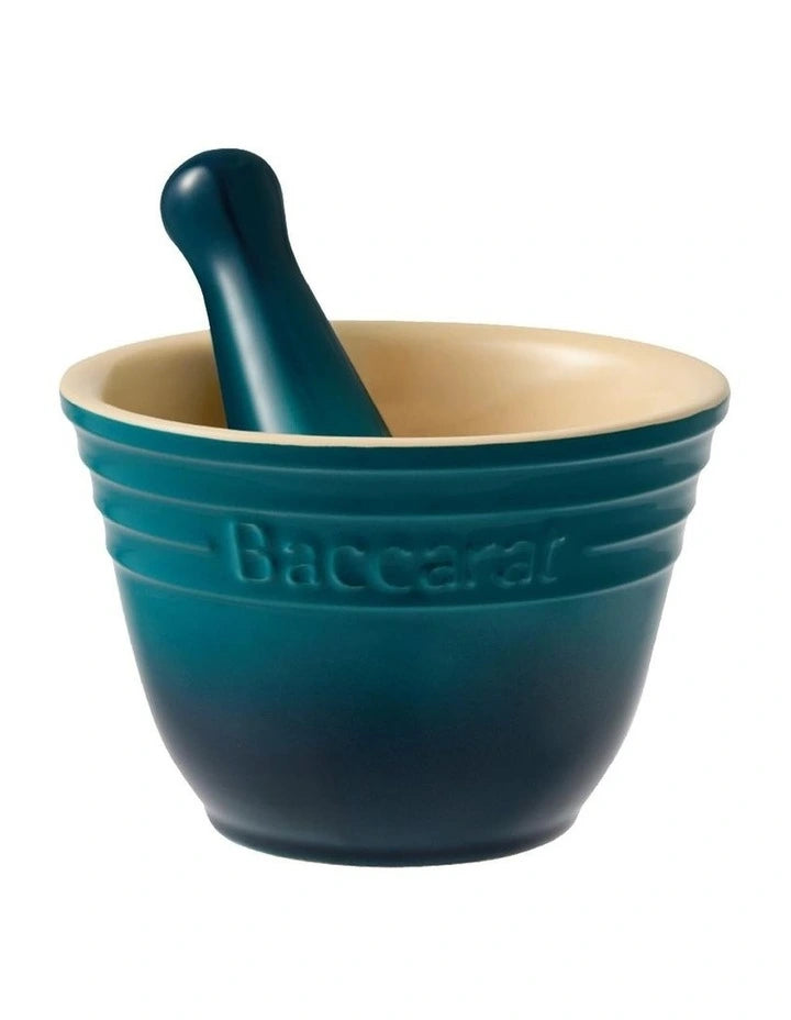 Baccarat Mortar And Pestle Spice Herb Manual Grinder | Hand Spice Mix Blending Aid | Stoneware
