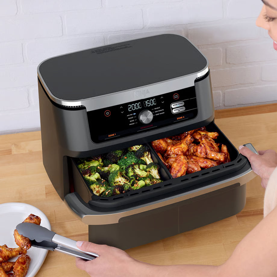 Ninja Air Fryer Dual Basket | 2x 5.2L Double Tray Airfrying Healthier Cooking | Air Roast Dehydrate