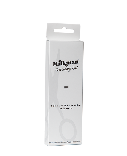 Milkman Premium Beard & Moustache Scissors | Vegan Leather Pouch | Precision Grooming | Razor Sharp |