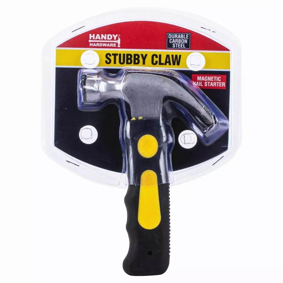 Stubby Claw Hammer Carbon Steel All Purpose Rubber Grip Small Area Shockproof AU