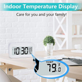 Digital Bedside LED Snooze Alarm Clock Time Temperature Day/Night Desktop Decor