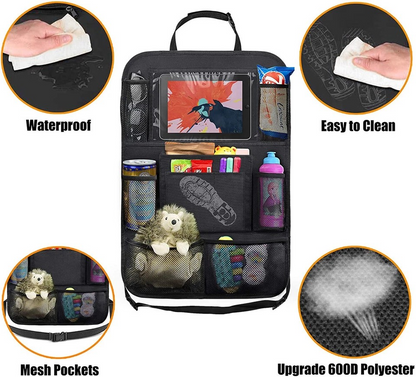 Car Seat Back Multi Pocket Tidy Storage Bag | Organizer Tablet Holder | Travel Pouch