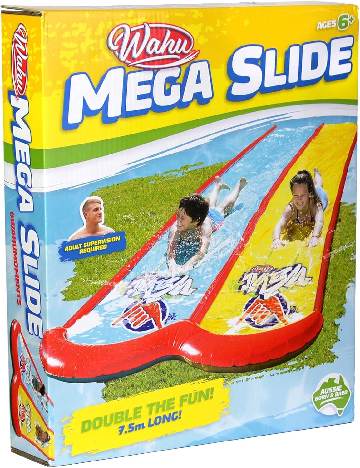 Wahu Double Water Slide Kids Adults Family Water Sprayer | Backyard Fun Sliding Outdoor Summer