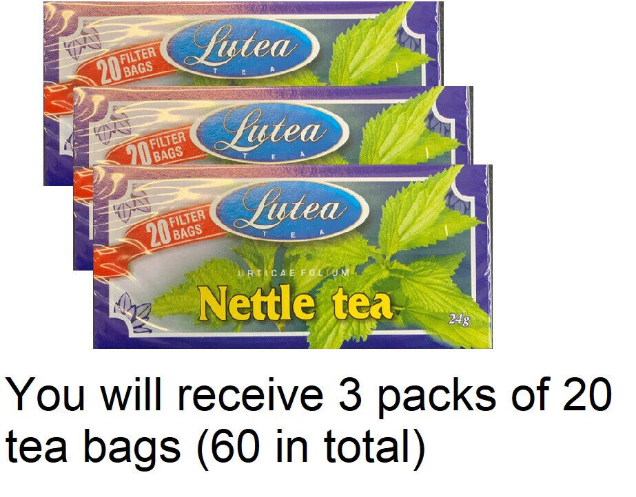 60x Nettle Tea Bags | 100% NATURAL Stinging Nettle Leaf Herbal Hot Cold Beverage | Home Herbal Drink
