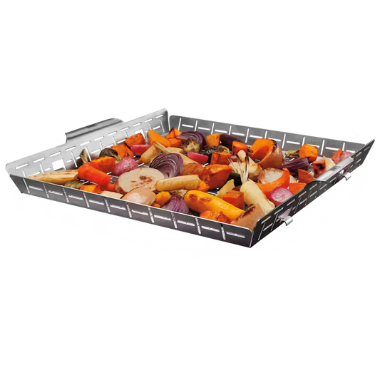 WEBER Vegetable Grilling Basket | Barbecue BBQ Outdoor Seafood Meat Grill Basket |  Stainless steel