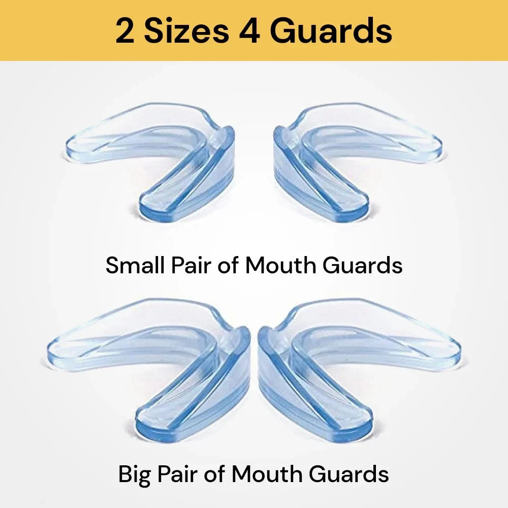 4 Piece Teeth Grinding Protector Mouth Guard Night Bruxism Clenching Sleeping Dental Moldable BPA-Free