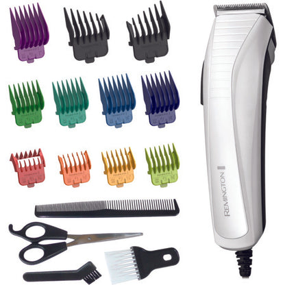 Remington Electric Hair Clipper | 9 Colour Coded Guides | Men's Hair Trimmer Corded Head Shaver