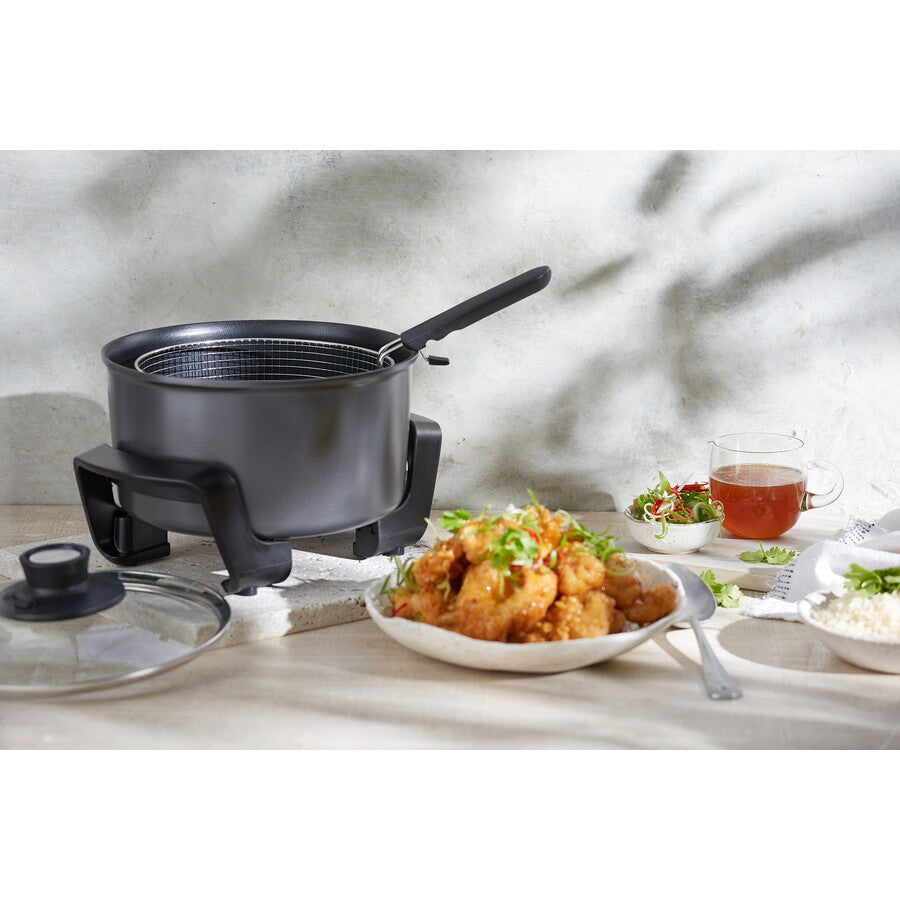 Sunbeam Deep Fryer | Electric Multi-Cooker | Kitchen Boil Roast Braise Stir-Fry Cooker Frypan | Stainless Basket