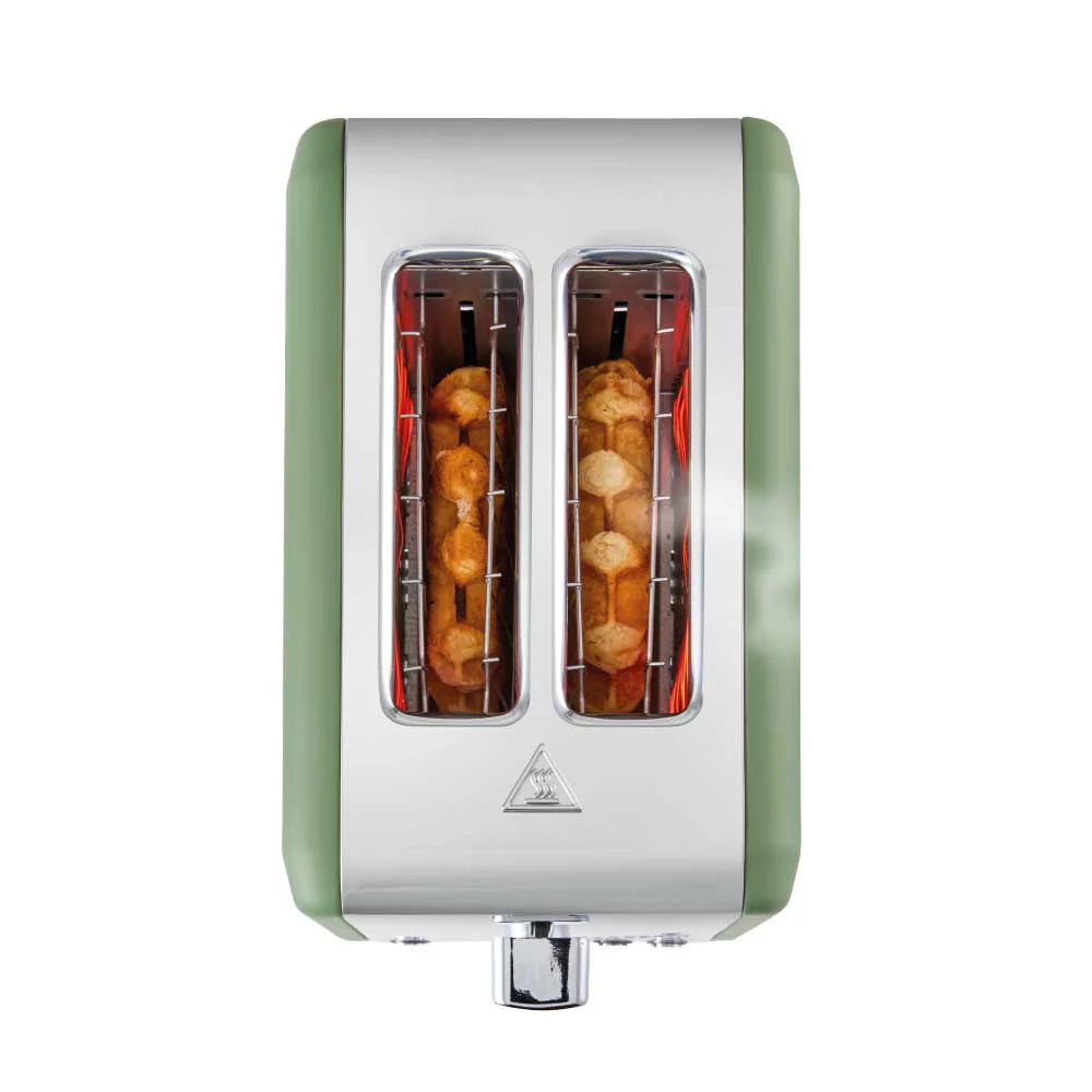 Baccarat 2 Slice Toaster | Elegant Modern Bread Browning Tool | Electric Toasting Machine Appliance | Portable Home Office Bread Toast Maker