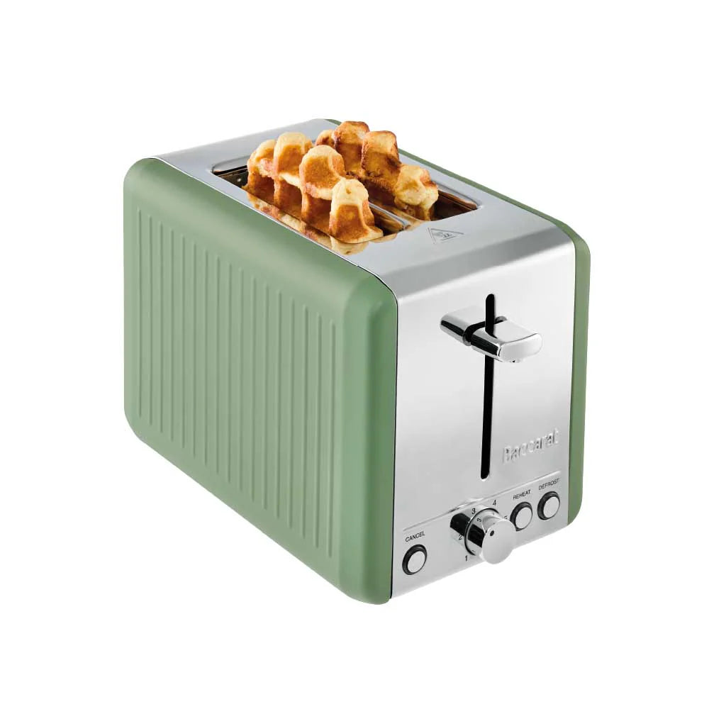 Baccarat 2 Slice Toaster | Elegant Modern Bread Browning Tool | Electric Toasting Machine Appliance | Portable Home Office Bread Toast Maker
