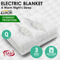 Queen Electric Blanket Fully Fitted Bedding Winter Bedroom Heating Mattress Protector Underlay