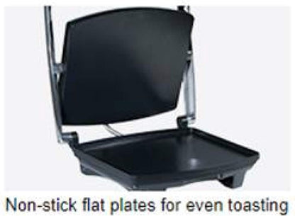 Russell Hobbs Electric Sandwich Cafe Press | 4 Slice Stainless Non-Stick Grill Maker 2100W Toast