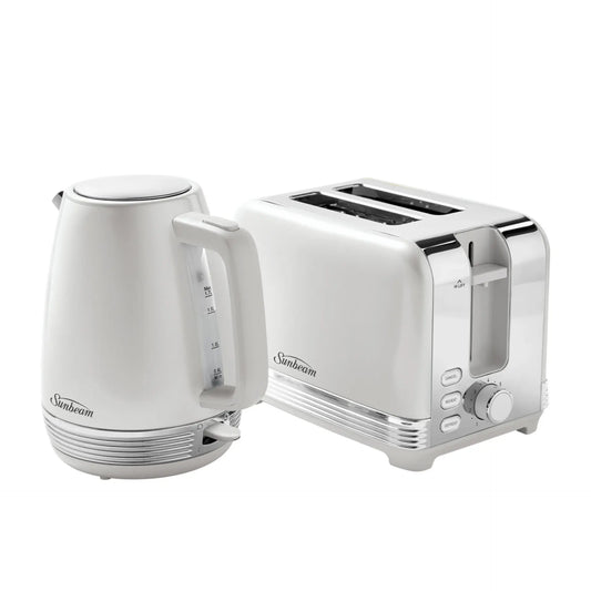 Sunbeam Elegant Toaster and Kettle Breakfast Pack | Modern 1.7L Hot Water Jug AU