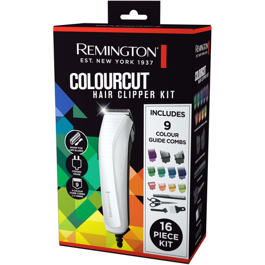 Remington Electric Hair Clipper | 9 Colour Coded Guides | Men's Hair Trimmer Corded Head Shaver
