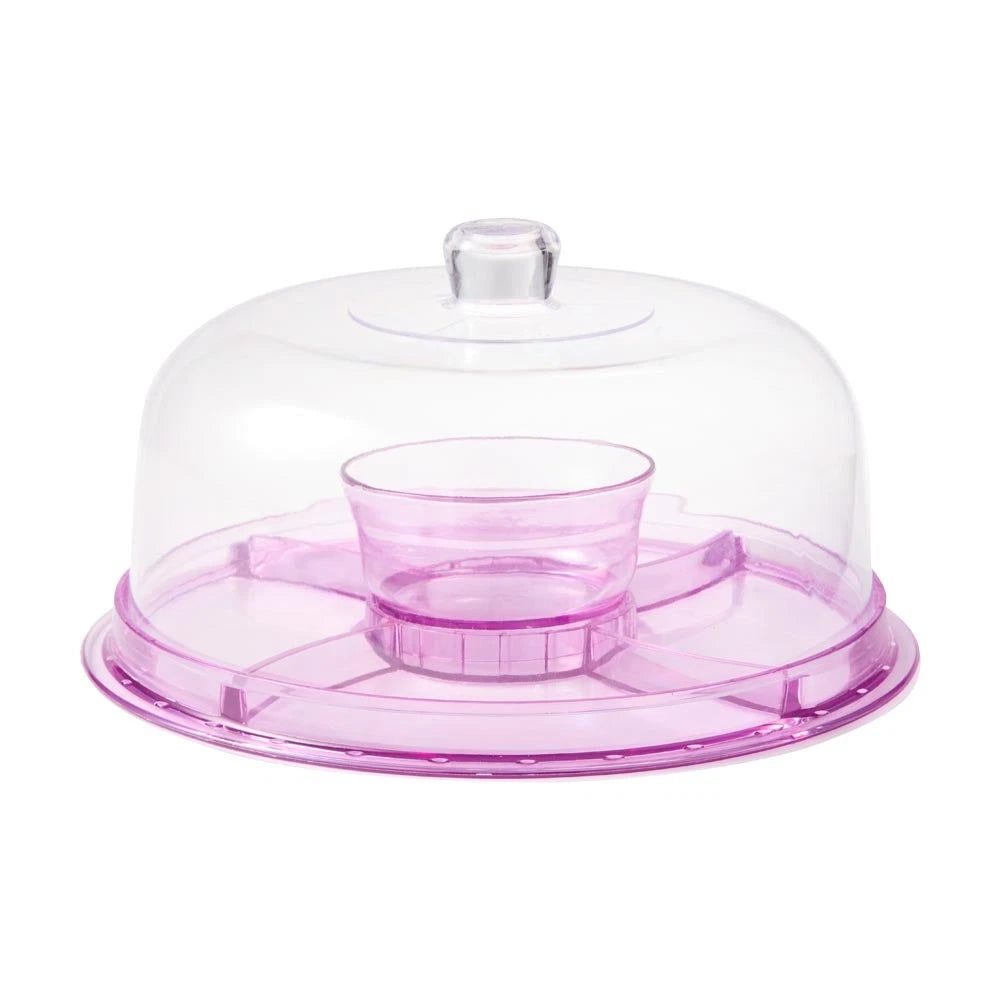 Cake Cupcake Container Holder Cake Stand with Lid | Storage Chip Dip Display Rack