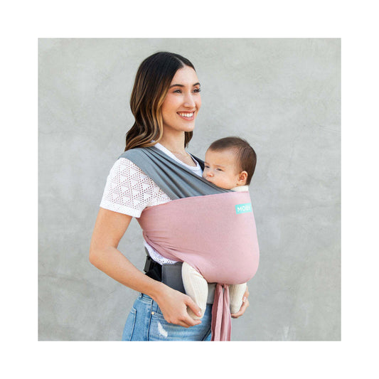 Moby Easy Baby/Infant Front Carrier Wrap | Cotton Knit Body Adjustable Carrier  | Easy-Wrap Hybrid Carrier
